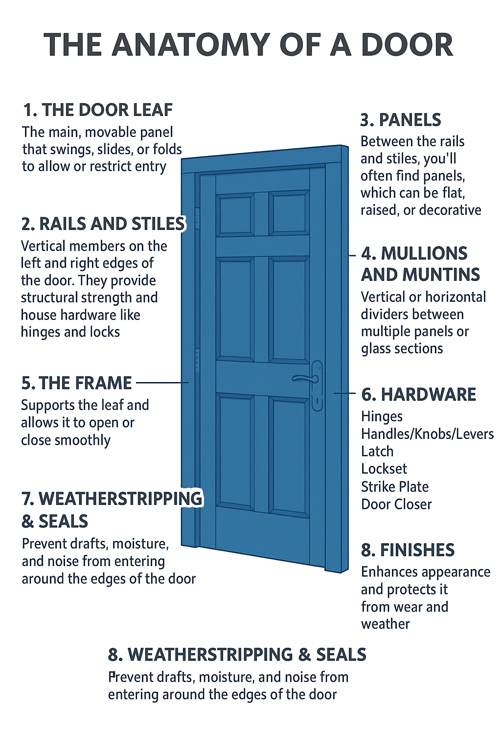 Diagram of door parts