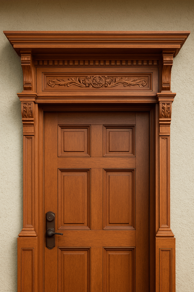 Craftsman-style wood trim detail